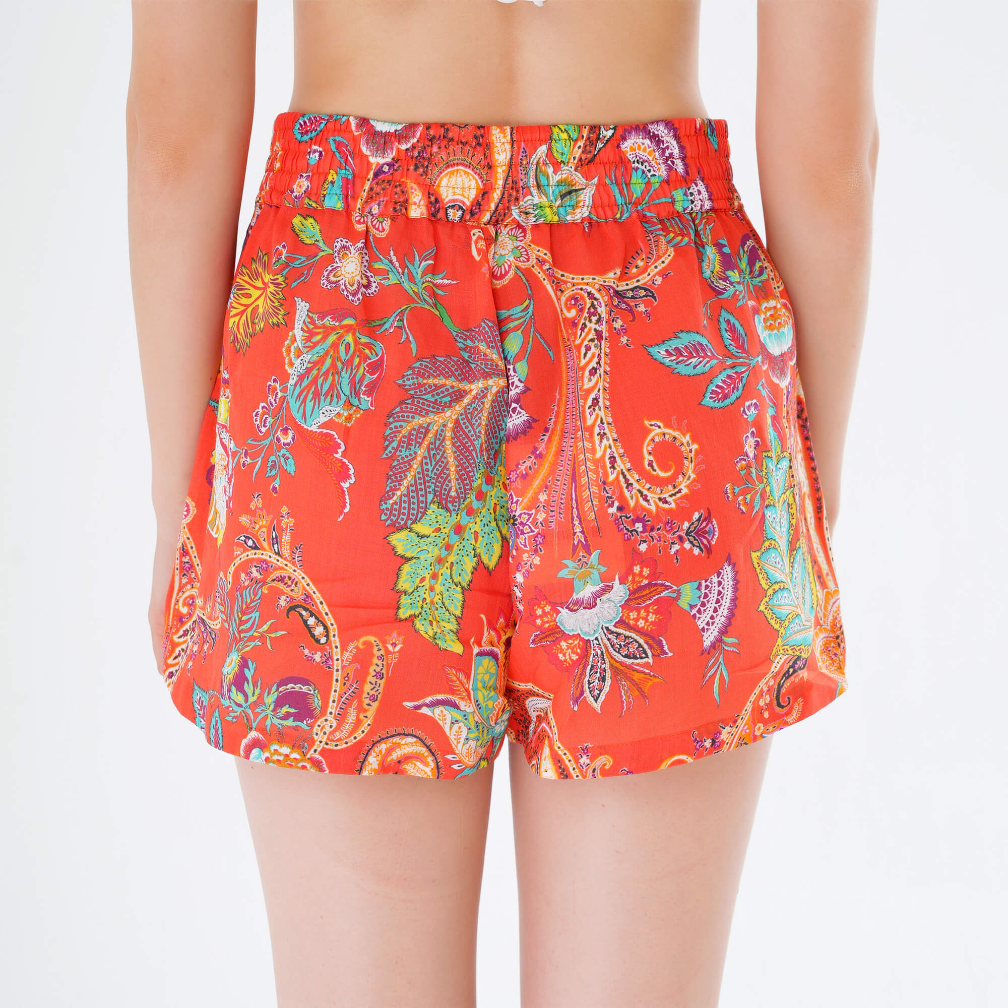 Etro - Orange Paisley Cotton Blended Shorts IT 42